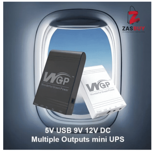 WGP Mini UPS- Router + ONU Backup 10400mAh Battery New version – Black Color Output: (5V, 9V, 12V)