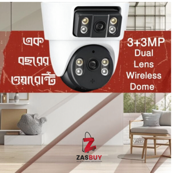 3+3MP Dual Lens Wireless Dom FHD+ IP Camera